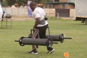Runganga Munyaradzi hard at training.