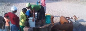 fetching water