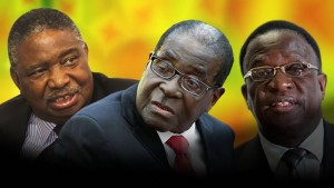 Second VP Phelekezela Mphoko, President Robert Mugabe and First VP Emmerson Mnangagwa
