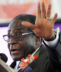 Out of here ... President Robert Mugabe