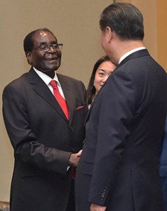 Much-needed help ... President Mugabe with China's Xi Jinping