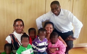 Dr Sylvester Nyatsuro and his wife Veronica with Grace Mugabe (left) during a visit to the orphanage she runs 