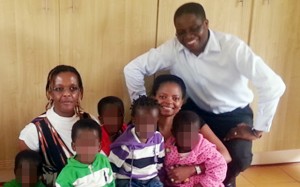 Dr Sylvester Nyatsuro and his wife Veronica with Grace Mugabe (left) during a visit to the orphanage she runs