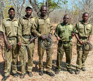 VFAPU scouts with some of the wire snares they have removed.