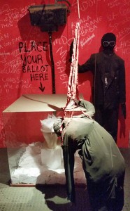 Freedom of artistic expression ... One of the instalations which angered the authorities