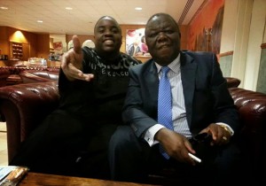 Covering all the bases ... Wiknell Chivayo with opposition MDC-T leader Morgan Tsvangirai