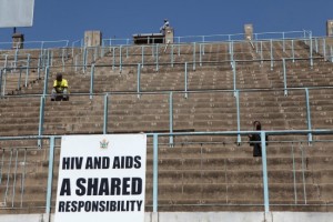 Just two this side ... Part of the Rufaro stands Monday
