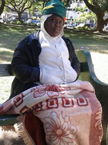Protest organiser and Zimbabwe Women in Politics Alliance founder Linda Masarira in Harare Unity Square