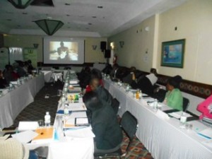 Participants watching the documentary