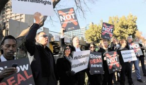 The turmoil at the SABC spilled over into the streets as suspended journalists and other staff members marched in solidarity about censorship at the national broadcaster. Picture: Chris Collingridge. Credit: INDEPENDENT MEDIA
