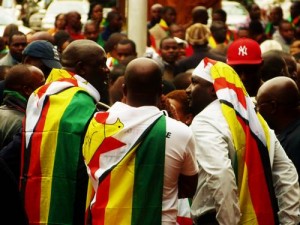 Anxious moments as supporters confer while awaiting the verdict of Pastor Mawarire’s court case