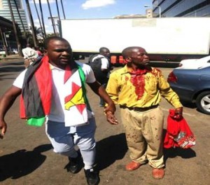 The victim was rescued by Patson Dzamara, a human rights activist who was part of the protestors