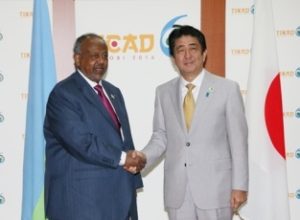 In Nairobi, Japanese PM Shinzo Abe met the leader of Djibouti where Tokyo will have its first foreign base since 1945.