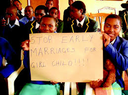 Protesters against child marriages.