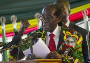 Zimbabwe President Robert Mugabe delivers his speech at the opening session of his party's 16th Annual Peoples Conference in Masvingo, about 300 kilometres, south of the capital Harare, Friday Dec. 16, 2016.
